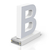Litera LED, ( B ) mare, decorativa, 3D, luminoasa, seria magnetic baza, 120mm, 6500K, abcMIX, L1262