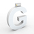 Litera LED, ( G ) mare, decorativa, 3D, luminoasa, seria glisabil track profil Al, 100mm, 6500K, abcMIX, L2351