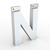Litera LED, ( N ) mare, decorativa, 3D, luminoasa, seria glisabil track profil Al, 100mm, 6500K, abcMIX, L2358