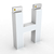 Litera LED, ( H ) mare, decorativa, 3D, luminoasa, seria glisabil track profil Al, 150mm, 6500K, abcMIX, L2378