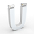 Litera LED, ( U ) mare, decorativa, 3D, luminoasa, seria glisabil track profil Al, 200mm, 6500K, abcMIX, L2417