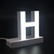 Litera LED, ( H ) mare, decorativa, 3D, luminoasa, seria magnetic baza, 95mm, 6500K, abcMIX, L1241