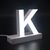Litera LED, ( K ) mare, decorativa, 3D, luminoasa, seria magnetic baza, 170mm, 6500K, abcMIX, L1325