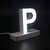 Litera LED, ( P ) mare, decorativa, 3D, luminoasa, seria magnetic baza, 170mm, 6500K, abcMIX, L1335