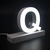 Litera LED, ( Q ) mare, decorativa, 3D, luminoasa, seria magnetic baza, 170mm, 6500K, abcMIX, L1336