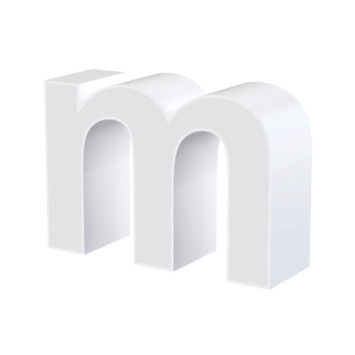 Litera LED, ( m ) mic, volumetrica, decorativa, 3D, luminoasa, seria pentru perete, 200mm, 6500K, abcMIX, L3573