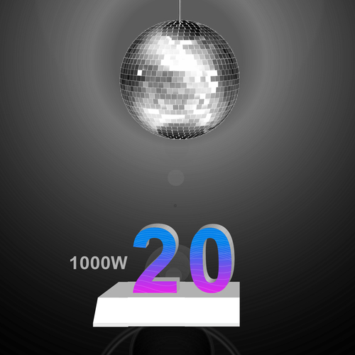 Cifre aniversare volumetrice luminoase LED seria magnetic video P3 evenimente 20, 930x680mm, RGB, abcMIX, K1350