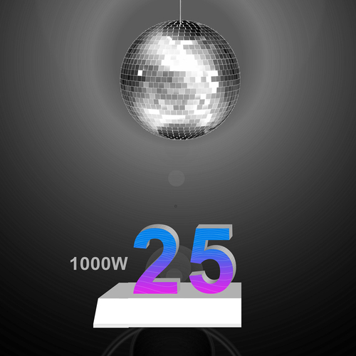 Cifre aniversare volumetrice luminoase LED seria magnetic video P3 evenimente 25, 932x680mm, RGB, abcMIX, K1357