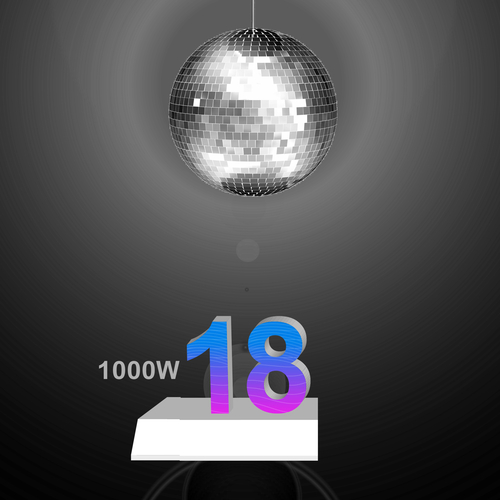 Cifre aniversare volumetrice luminoase LED seria magnetic video P3 evenimente 18, 932x680mm, RGB, abcMIX, K1363