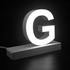 Litera LED, ( G ) mare, decorativa, 3D, luminoasa, seria magnetic baza, 170mm, 6500K, abcMIX, L1319