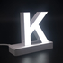 Litera LED, ( K ) mare, decorativa, 3D, luminoasa, seria magnetic baza, 170mm, 6500K, abcMIX, L1325