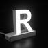 Litera LED, ( R ) mare, decorativa, 3D, luminoasa, seria magnetic baza, 220mm, 6500K, abcMIX, L1384
