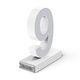Cifra LED, ( 9 ), decorativa, 3D, luminoasa, seria magnetic baza, 95mm, 6500K, abcMIX, C1243