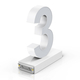 Cifra LED, ( 3 ), decorativa, 3D, luminoasa, seria magnetic baza, 120mm, 6500K, abcMIX, C1247
