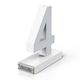 Cifra LED, ( 4 ), decorativa, 3D, luminoasa, seria magnetic baza, 120mm, 6500K, abcMIX, C1248