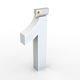 Cifra LED, ( 1 ), decorativa, 3D, luminoasa, seria glisabil track profil Al, 100mm, 6500K, abcMIX, C2346