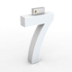 Cifra LED, ( 7 ), decorativa, 3D, luminoasa, seria glisabil track profil Al, 150mm, 6500K, abcMIX, C2362