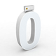 Cifra LED, ( 0 ), decorativa, 3D, luminoasa, seria glisabil track profil Al, 200mm, 6500K, abcMIX, C2365