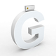 Litera LED, ( G ) mare, decorativa, 3D, luminoasa, seria glisabil track profil Al, 100mm, 6500K, abcMIX, L2351