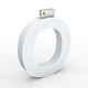 Litera LED, ( O ) mare, decorativa, 3D, luminoasa, seria glisabil track profil Al, 150mm, 6500K, abcMIX, L2385