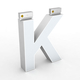 Litera LED, ( K ) mare, decorativa, 3D, luminoasa, seria glisabil track profil Al, 200mm, 6500K, abcMIX, L2407