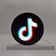 Lampa de veghe, obiect decorativ LED luminos seria magnetic baza logo tik-tok rotund, 220x235mm, 6500K, abcMIX, K1434